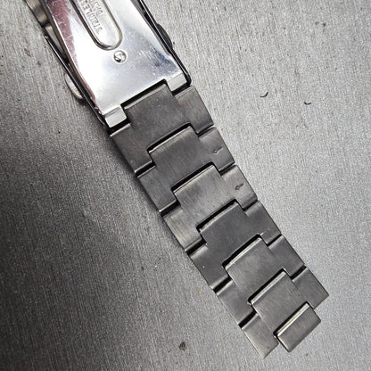Seiko Bracelet 20mm Black & Gold Tone For 6A32-00B0 Tri Folding 3363 GI Steel7