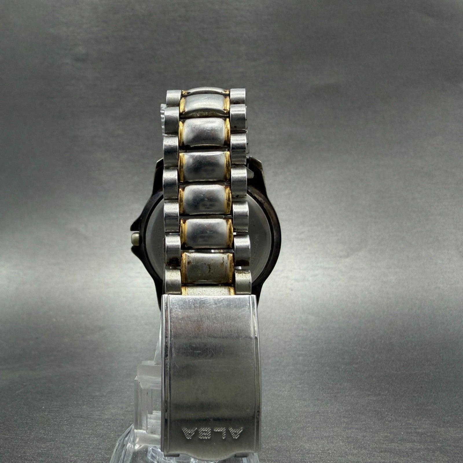 Seiko ALBA Watch Men 38mm Cream Dial Two Tone Date Round V532-7G60 New Battery7