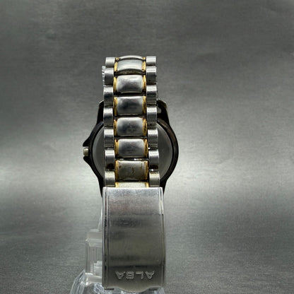 Seiko ALBA Watch Men 38mm Cream Dial Two Tone Date Round V532-7G60 New Battery7