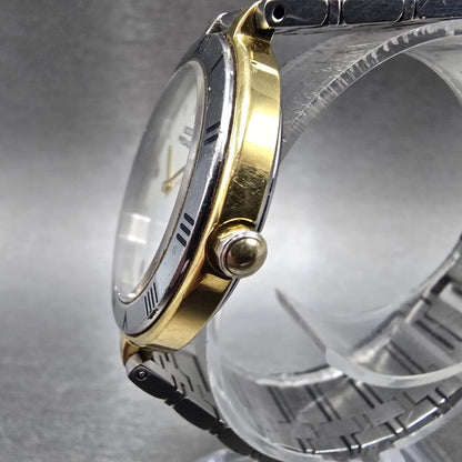 Seiko Presage Watch Men 34mm White Dial Two Tone Date Round 7749-6000 PARTS4