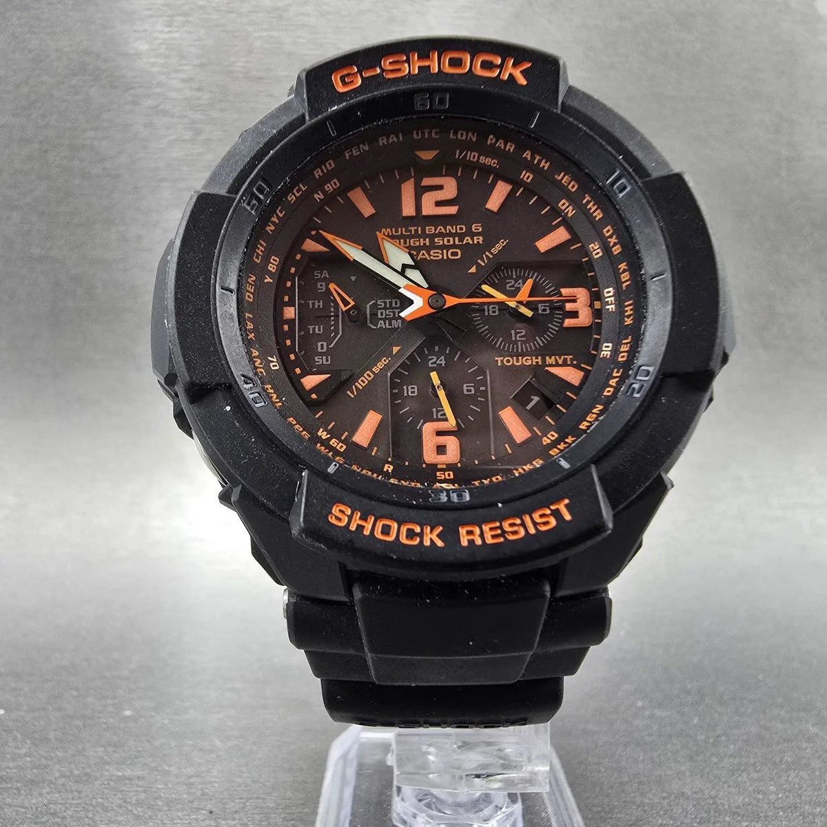 Casio G-Shock GW-3000B Watch Men 50mm Black Orange Alarm Chronograph Wors5