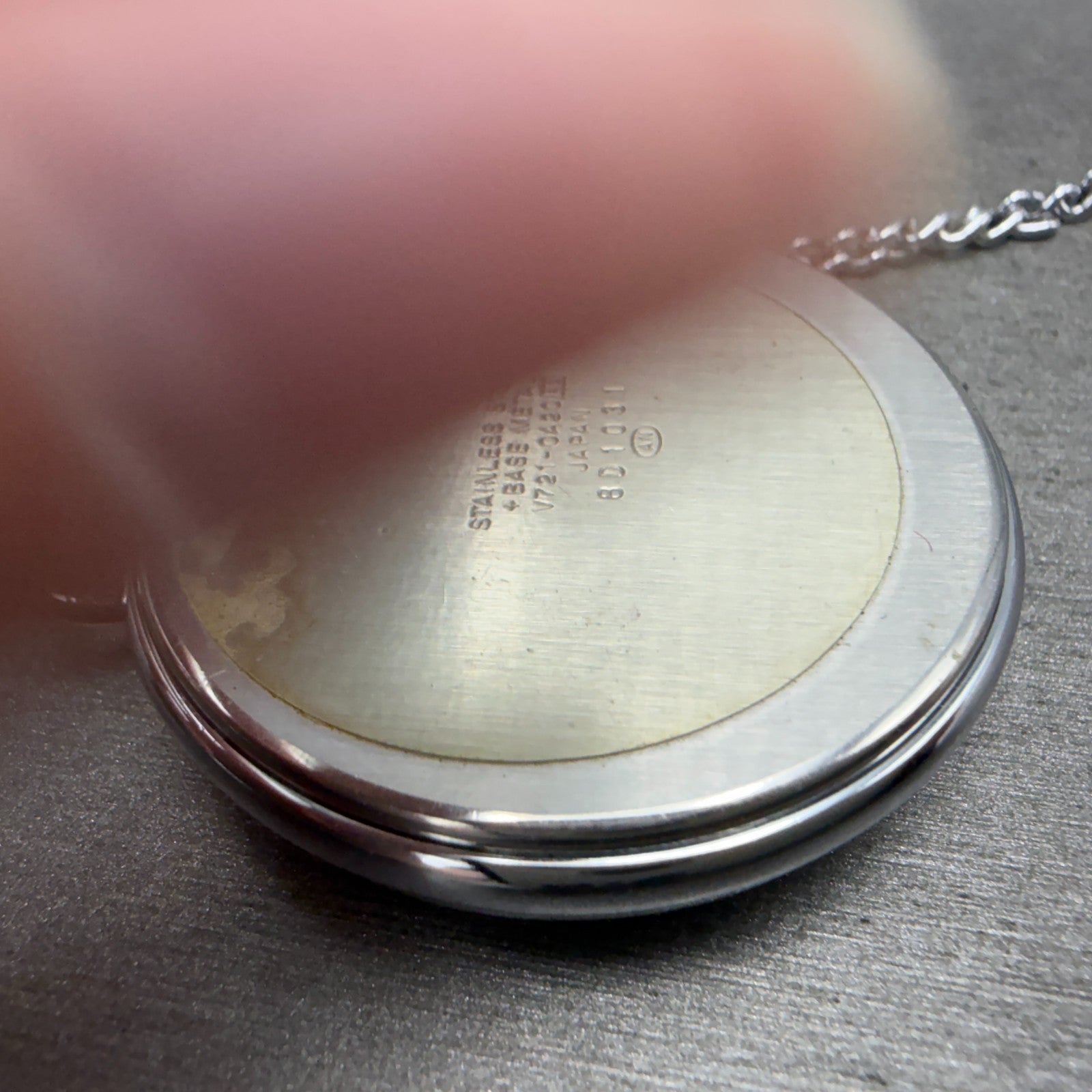 Seiko ALBA Pocket Watch Men 36mm Champagne Dial Silver Tone V721-0A20 New Batt10
