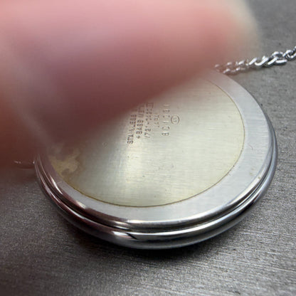 Seiko ALBA Pocket Watch Men 36mm Champagne Dial Silver Tone V721-0A20 New Batt10