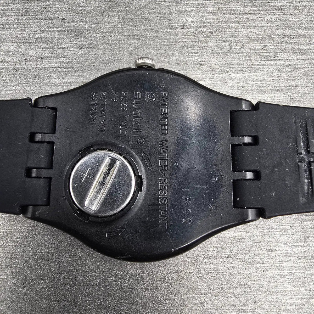 Swatch Silver Glam Watch Men 41mm Skeleton Dial Black Case SO29B109 New Battery12