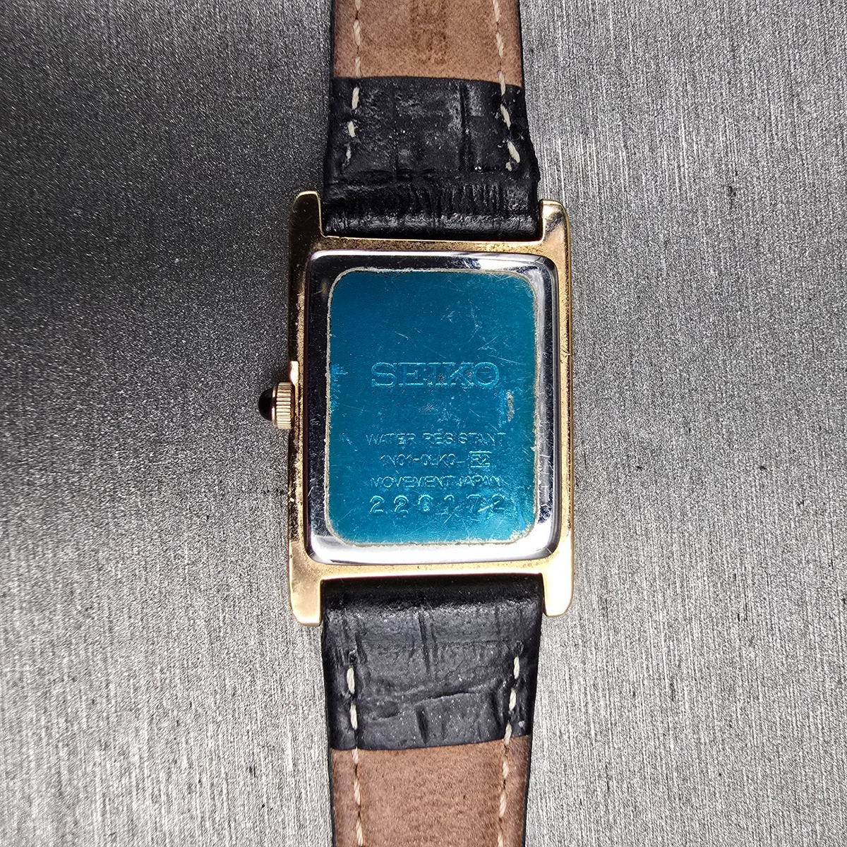Seiko Tank Watch Women 18mm White Dial Gold Tone Rectangle 1N01-0LK0 New Batt JP10