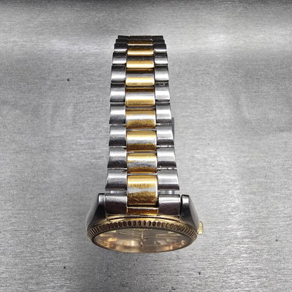 Seiko President Watch Men 35mm Silver Dial Two Tone Daydate 6923-8080 New Batt4