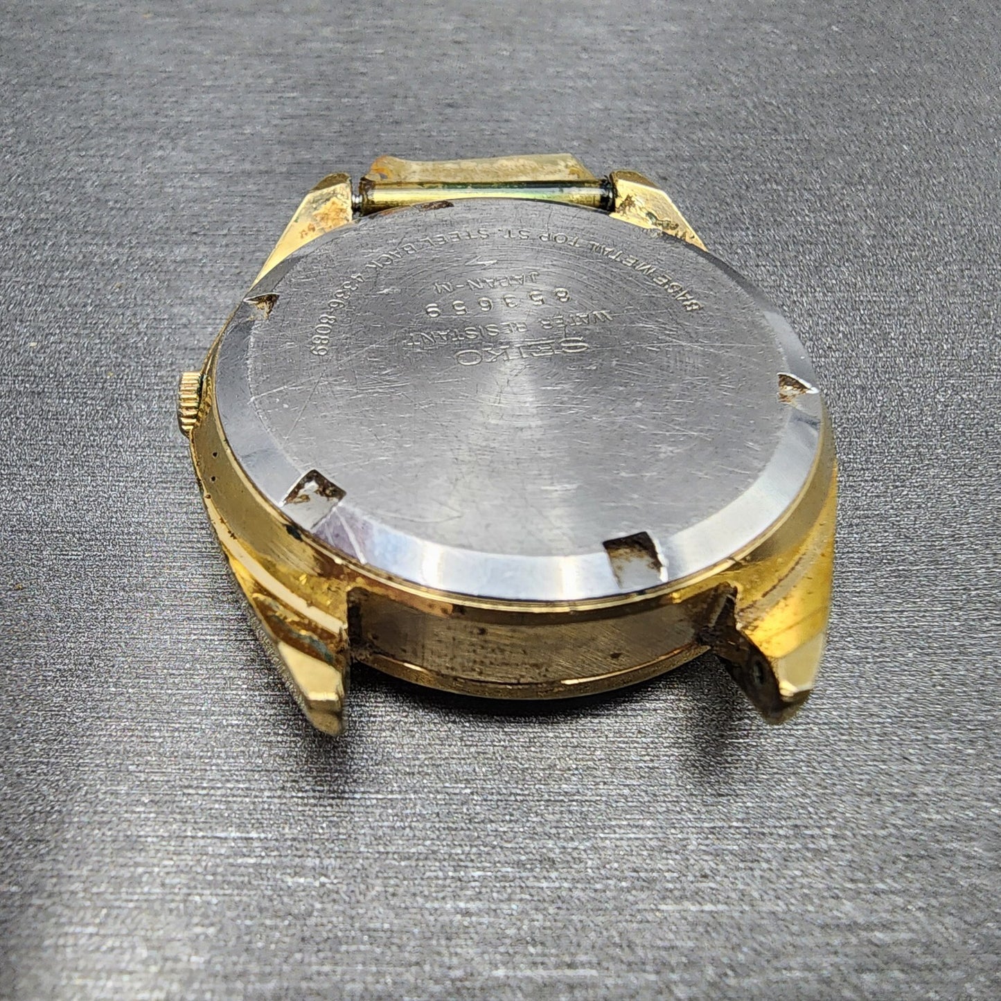 Seiko SQ Watch Men 36mm Champagne Dial Gold Tone Daydate Round 43368089 PARTS9