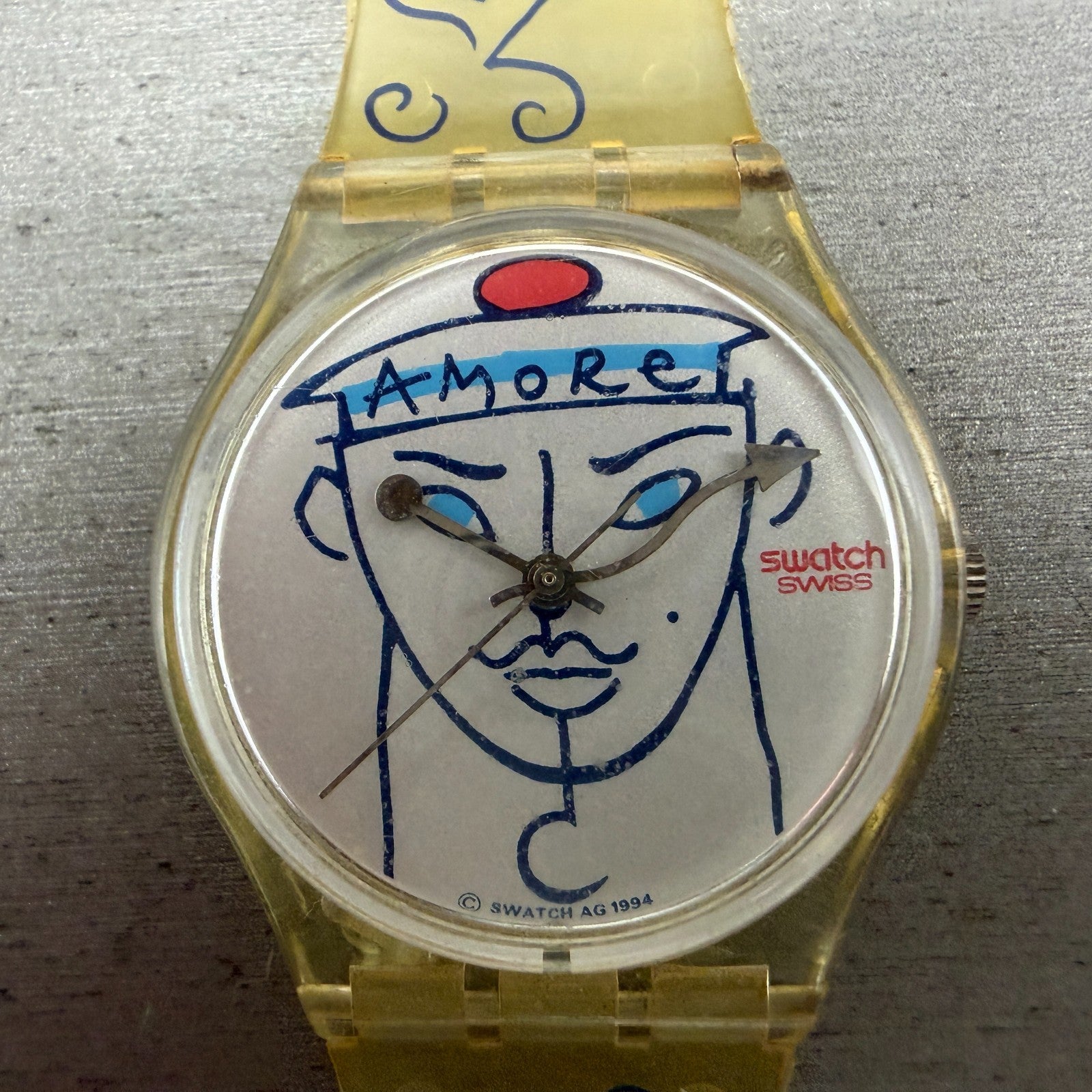 Swatch Flowers Watch Unisex 34mm White Dial Clear Case GK207 Round New Battery1