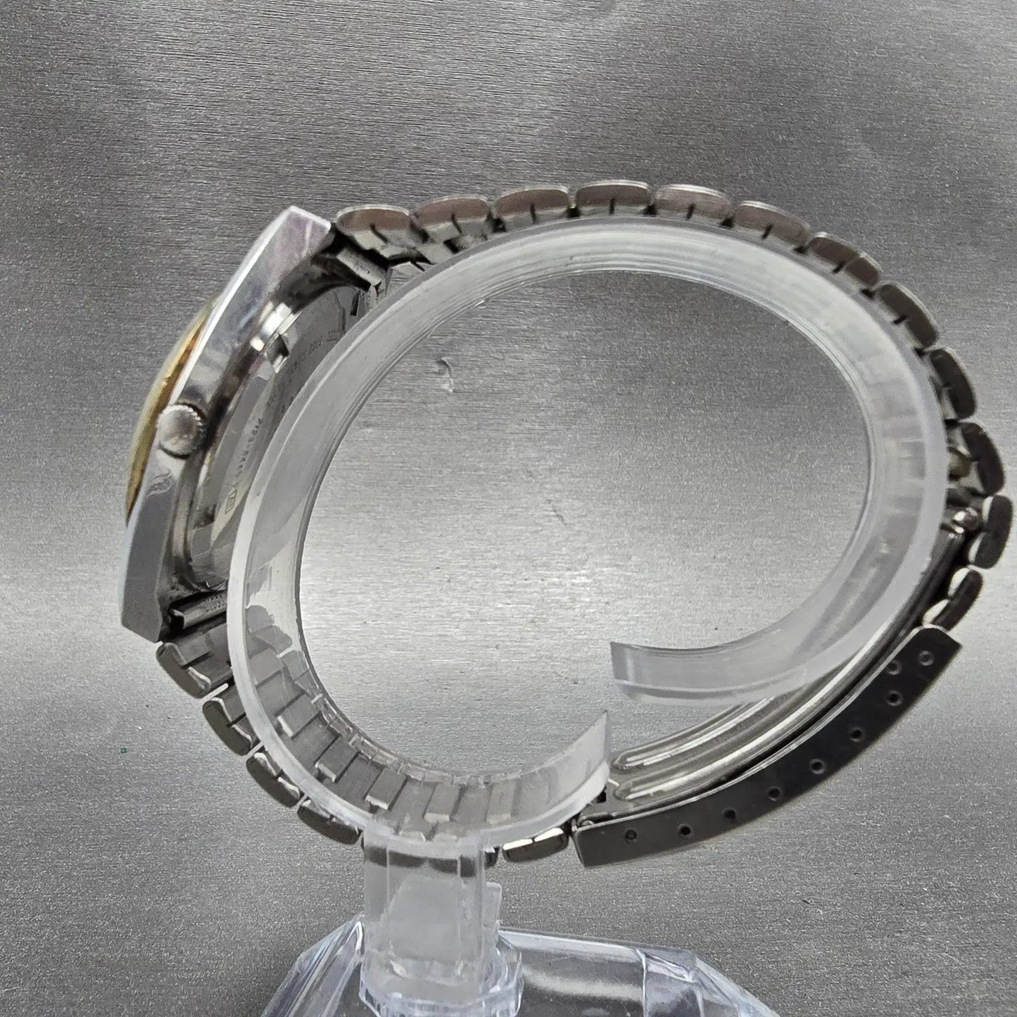 Seiko SQ Watch Men 35mm Silver Dial Two Tone Daydate Round 7123-8449 PARTS7