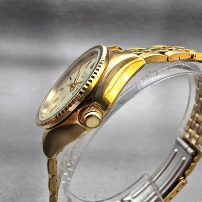 Citizen CQ Watch Women 25mm Champagne Dial Gold Tone Daydate 6000-914376 New Bat2