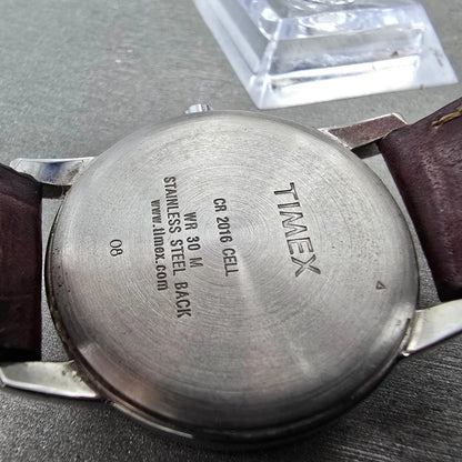 Timex South Street Watch Men 35mm Black Dial Silver Tone Date T2N948 New Battery9