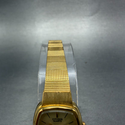 Citizen CQ Watch Women 17mm Champagne Dial Gold Tone 3220 New Battery Vintage4