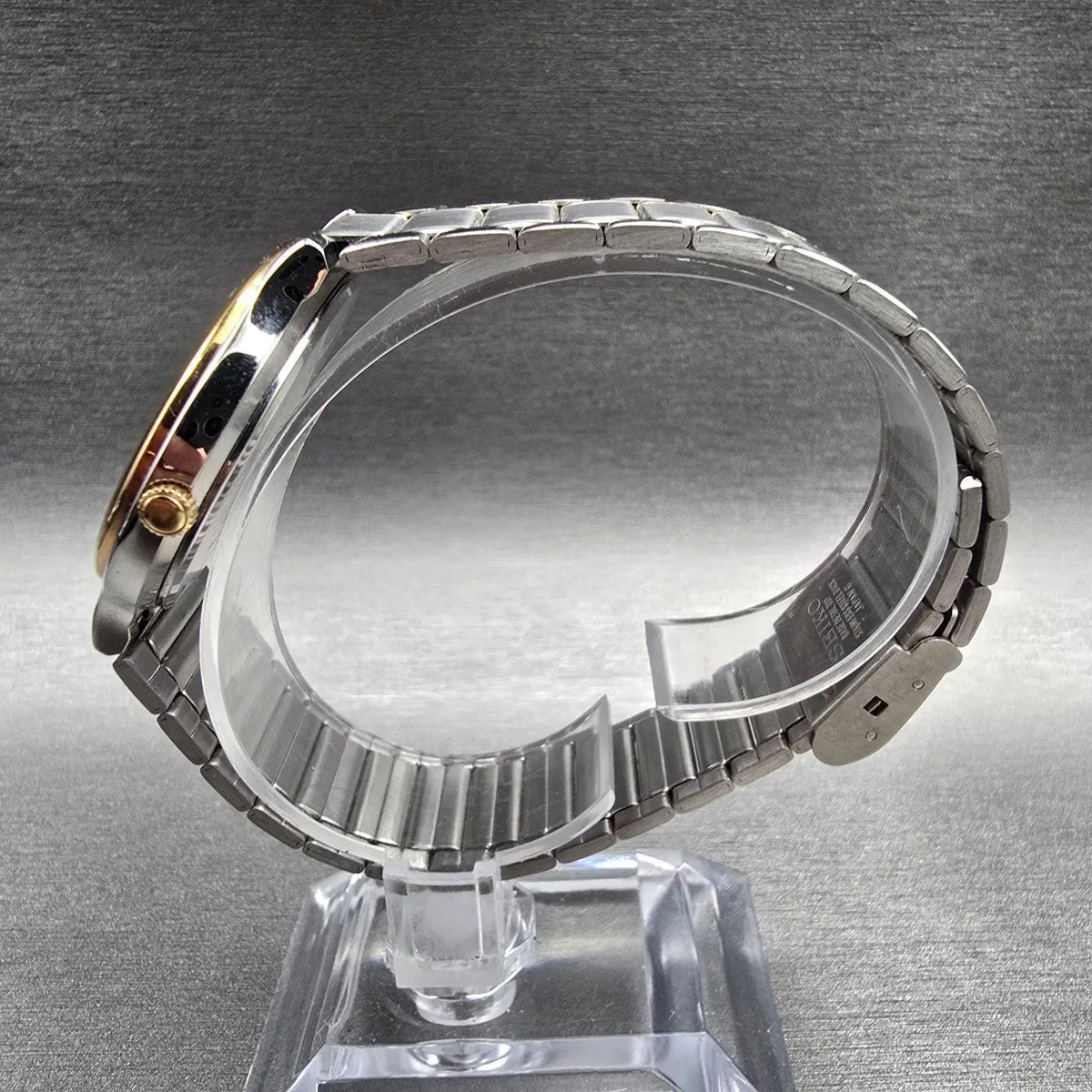 Seiko Spirit Watch Men 33mm Champagne Dial Two Tone Round 7N01-6A70 New Battery6