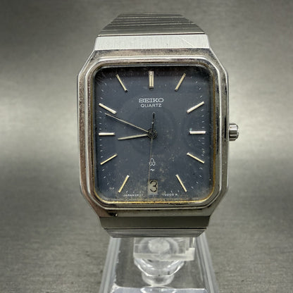 Seiko Tank Watch Men 29mm Gray Dial Silver Tone Date 2632-5000 New Battery READ!0