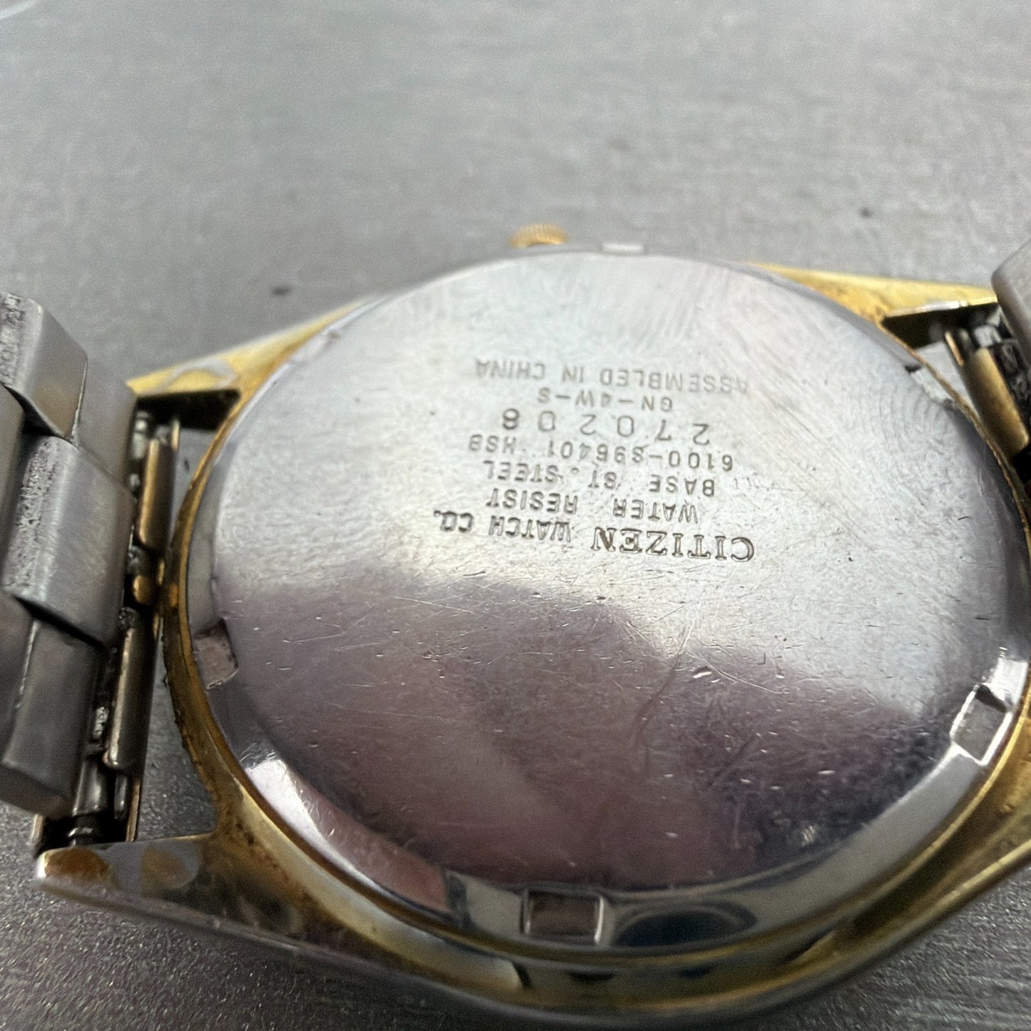 Citizen CQ Watch Men 36mm Gold Dial Gold Tone Daydate Round 6100-S96401 PARTS10