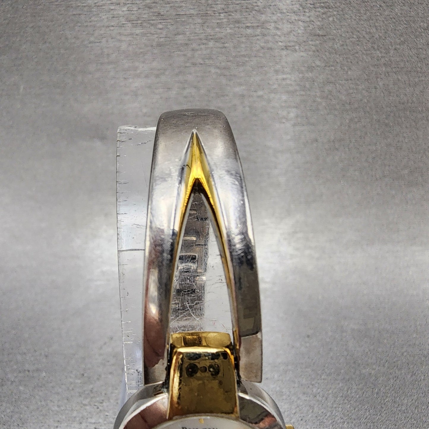Bulova Watch Women 22mm MOP Dial Two Tone Round 98T80 Bangle New Battery4