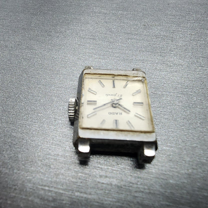 Rado Princess 21 Jewel Watch Women 16mm White Dial Silver Tone Manual PARTS2