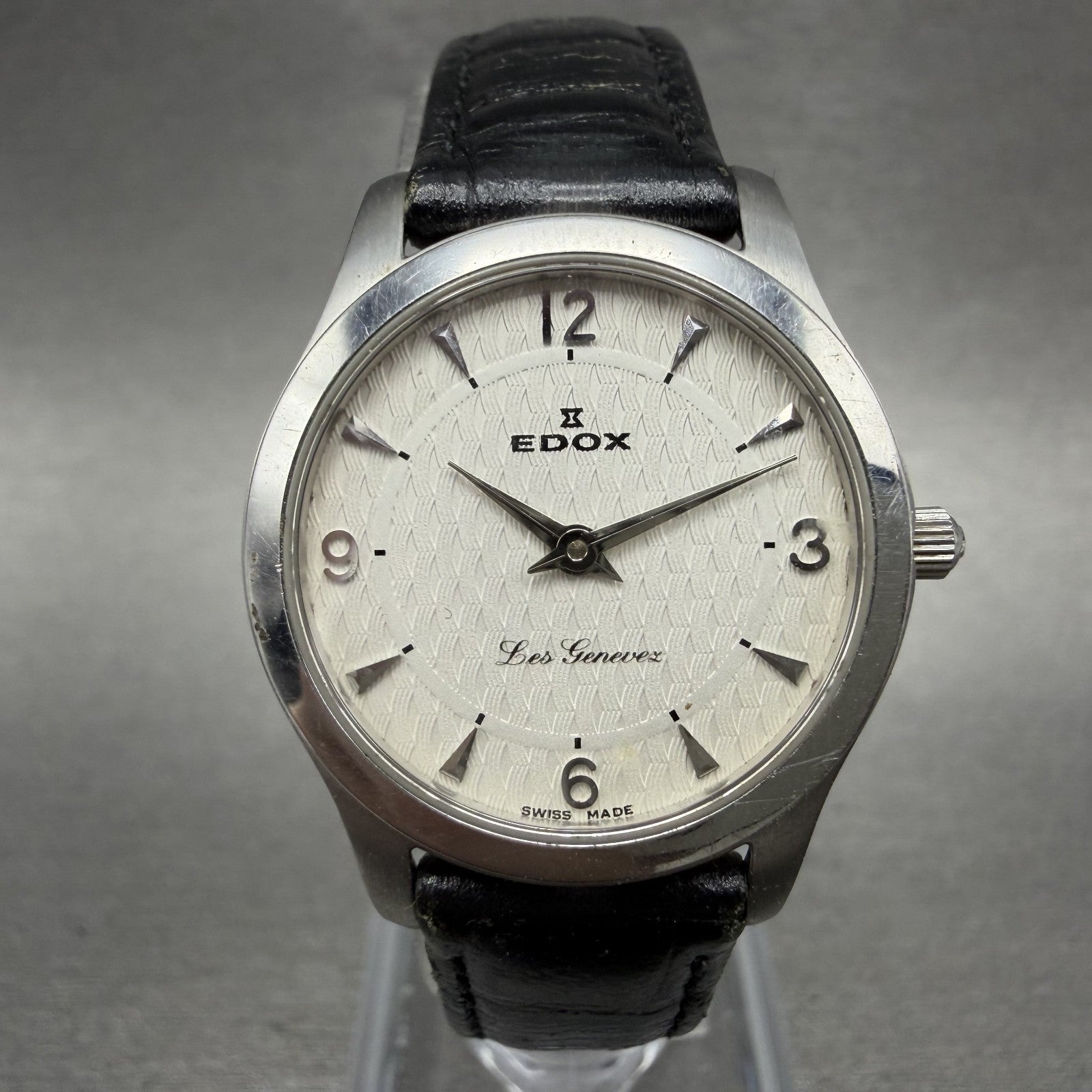 Edox Les Genevez Watch Women 26mm White Dial Steel Round 21155 New Battery0