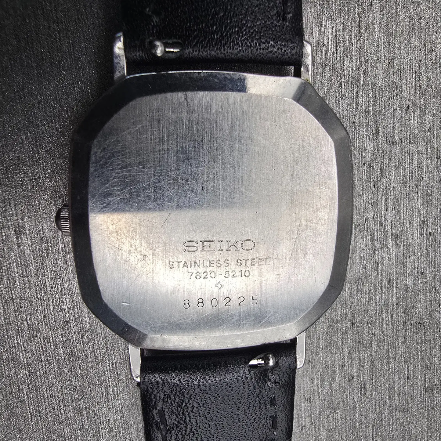 Seiko Watch Men 31mm Silver Dial Silver Tone Rectangle 7820-5210 New Battery VTG10