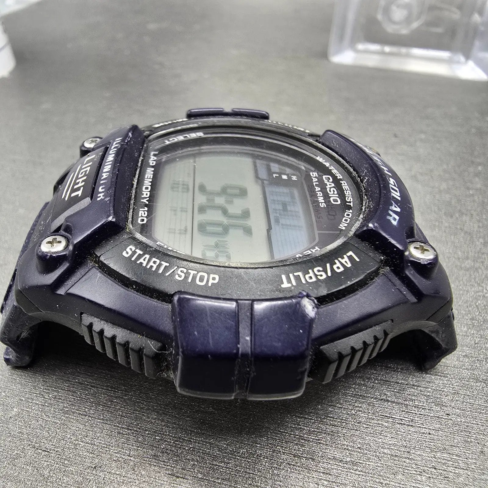 Casio W-S220 Watch Men 50mm Blue Black Alarm Chronograph Digital Solar Works5