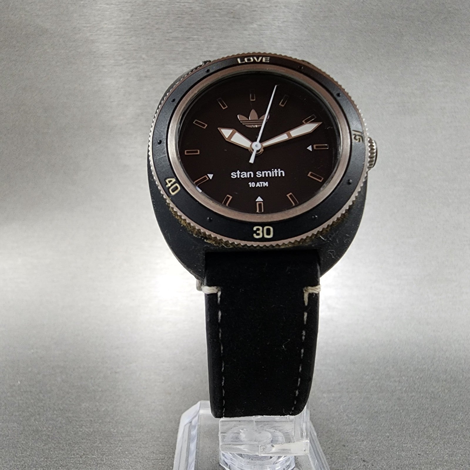 Adidas Dive Stan Smith Watch Women 34mm Black Dial Black Tone Round New Battery4