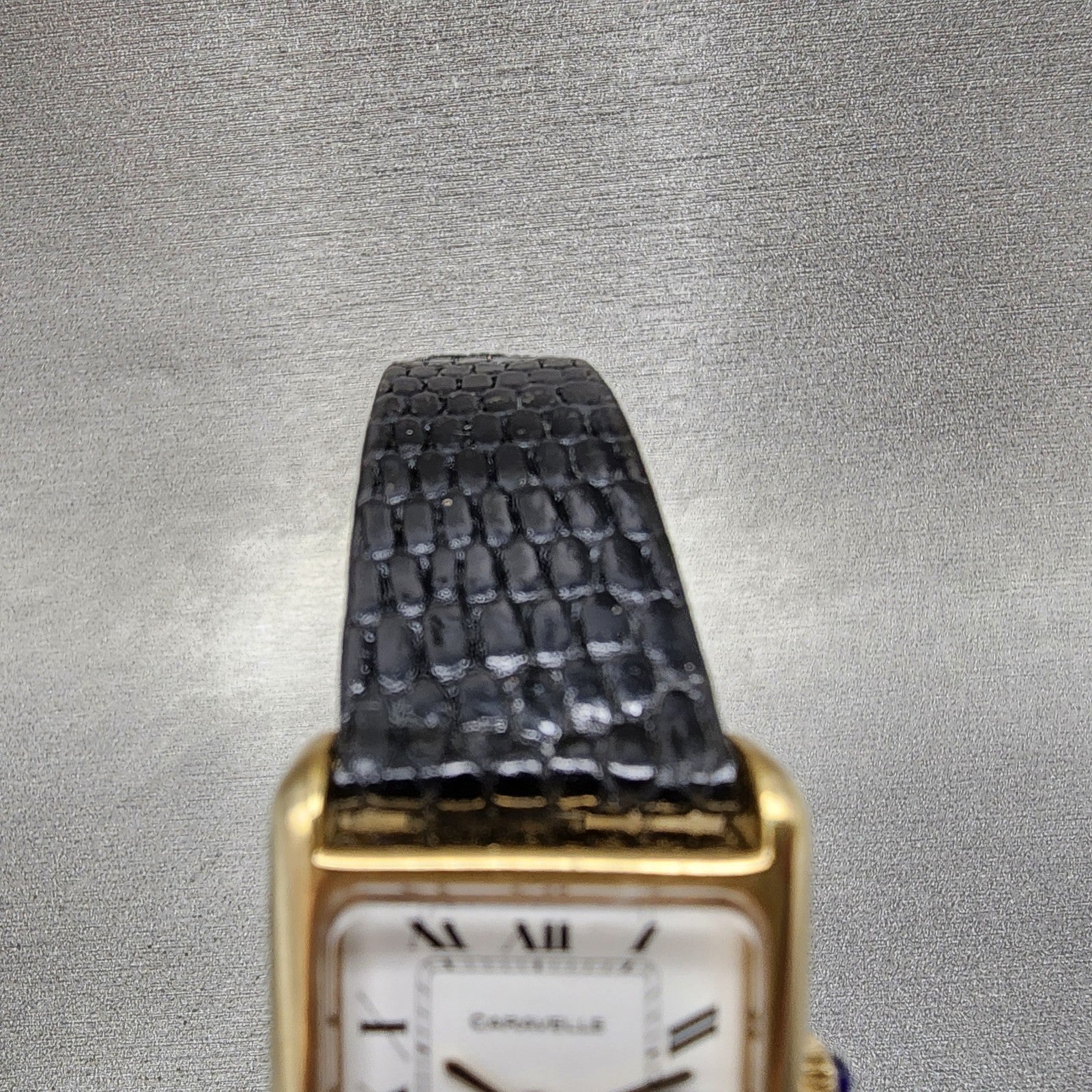 Bulova Caravelle Tank Watch Women 23mm White Dial Gold Tone Rectangle Manual4