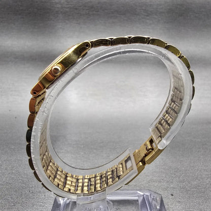 Seiko Watch Women 15mm Black Dial Gold Tone Oval 1F20-5B99 New Battery Vintage6