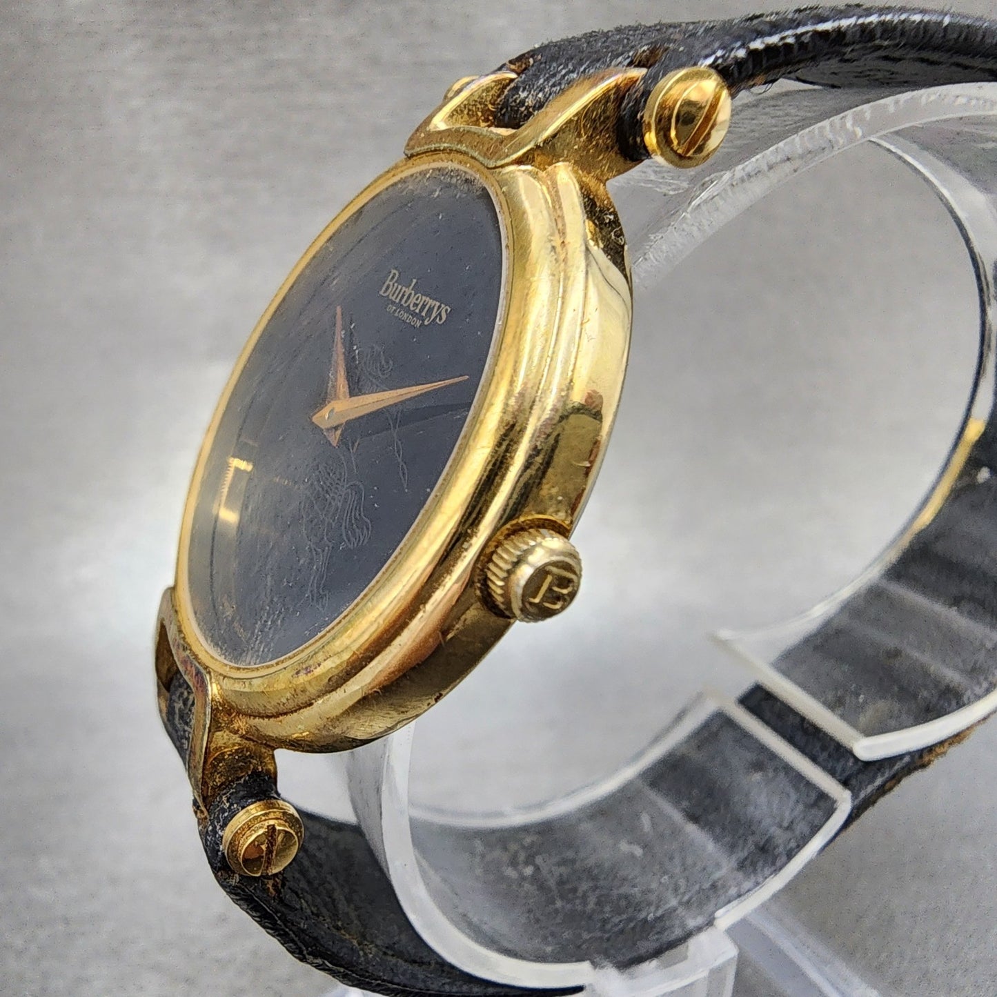 Burberry Watch Men 32mm Black Dial Gold Tone Round 3200 PARTS3