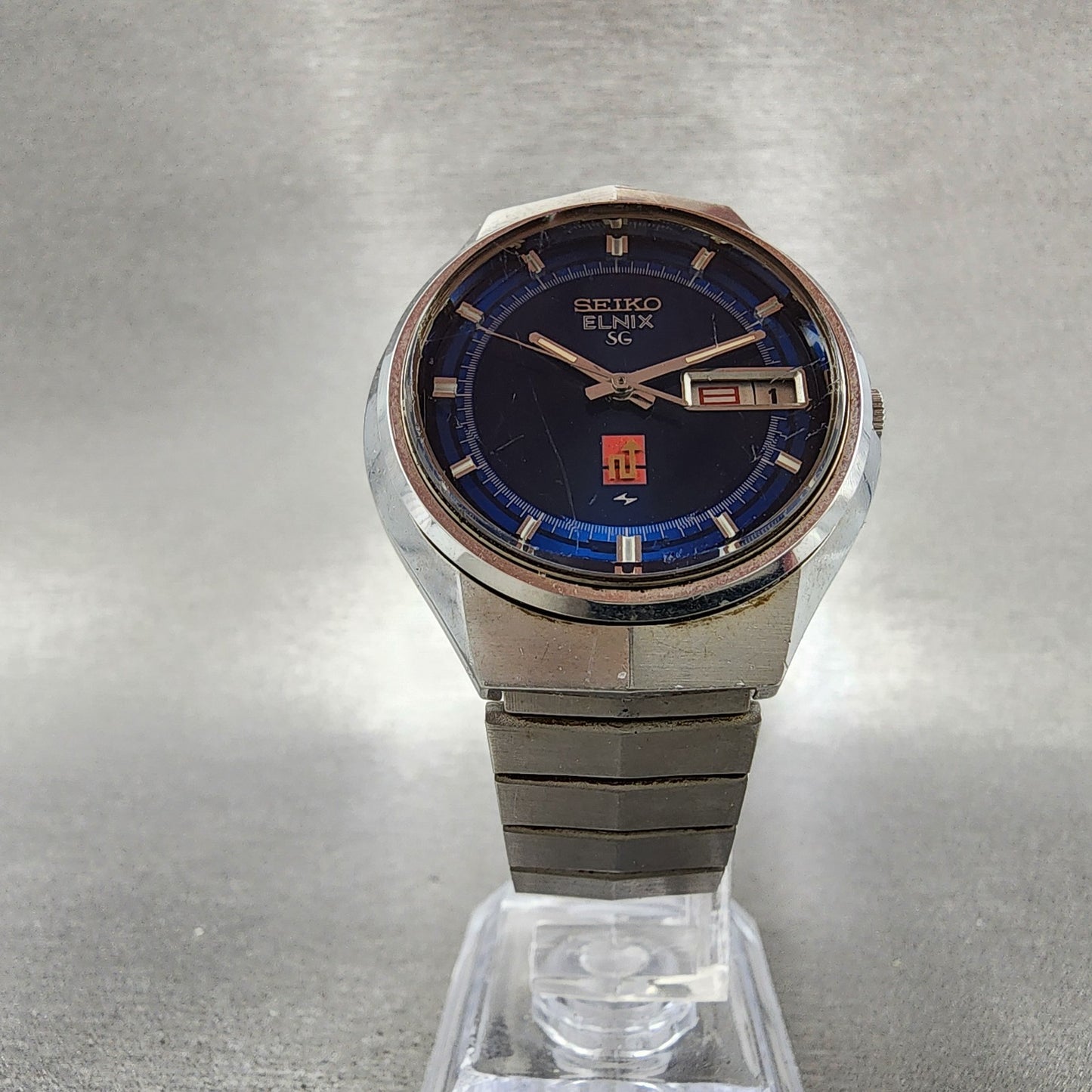 Seiko Elinx SG Watch Men 37mm Blue Dial Silver Tone Daydate 07236000 New Batt5