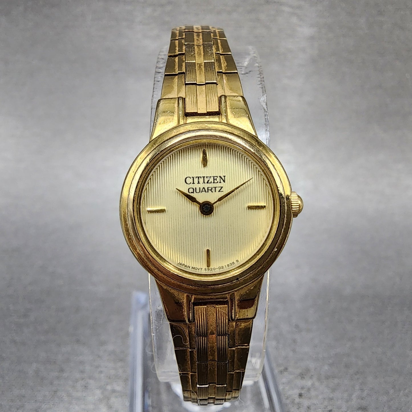 Citizen Watch Women 19mm Champagne Dial Gold Tone 5920S98594 New Battery0