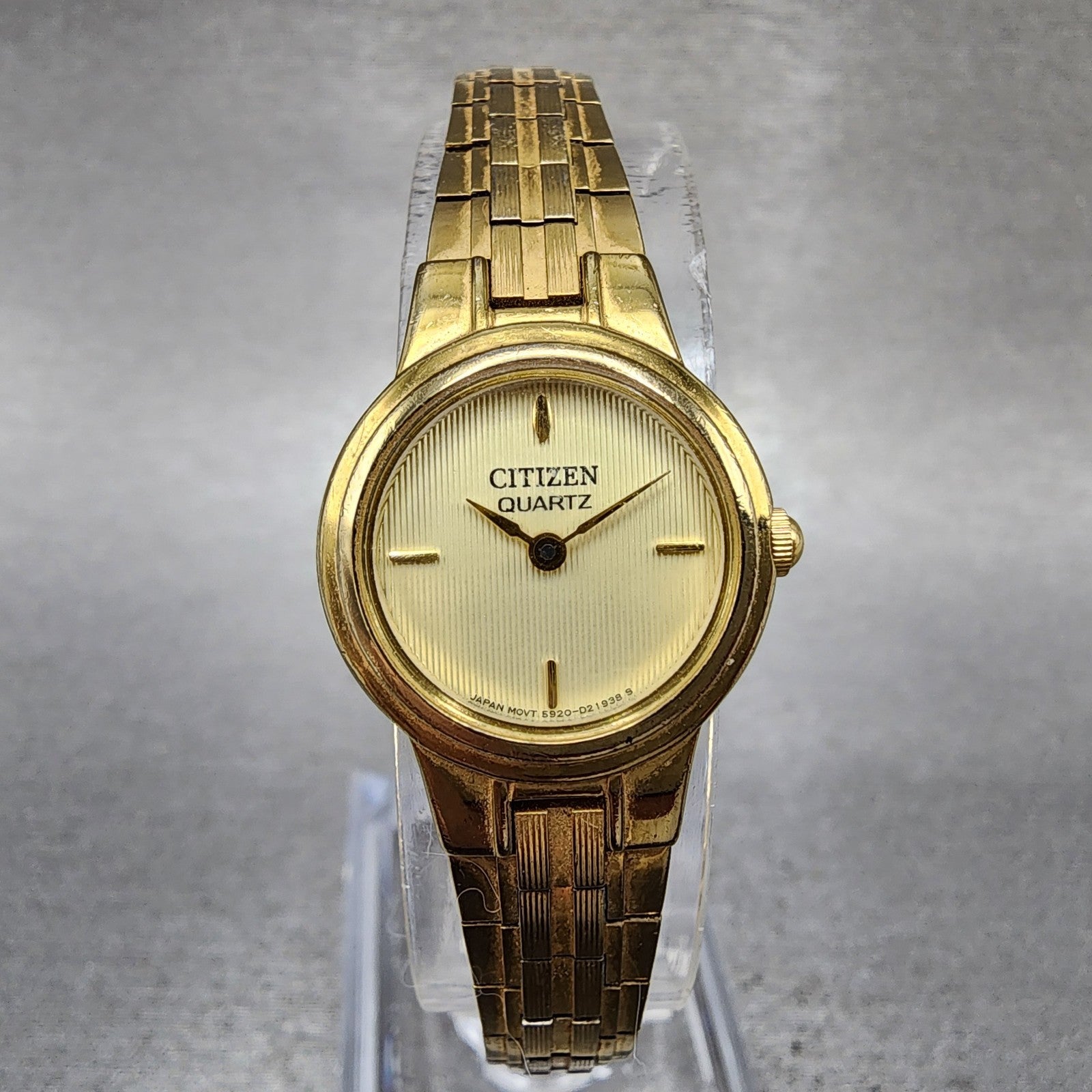Citizen Watch Women 19mm Champagne Dial Gold Tone 5920S98594 New Battery0