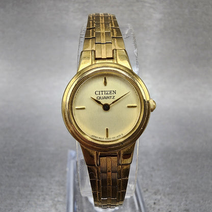 Citizen Watch Women 19mm Champagne Dial Gold Tone 5920S98594 New Battery0