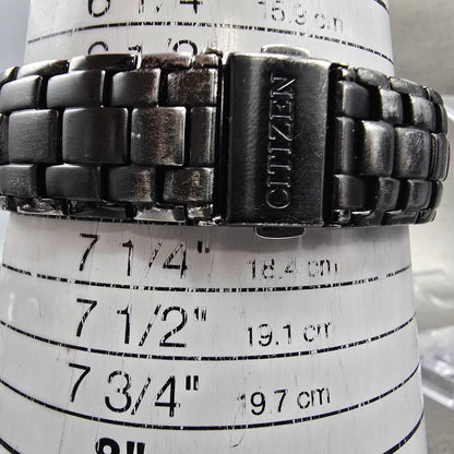 Citizen Eco-Drive Watch Men 38mm Black Dial Black Tone Date E111-S063426 Runs BK12