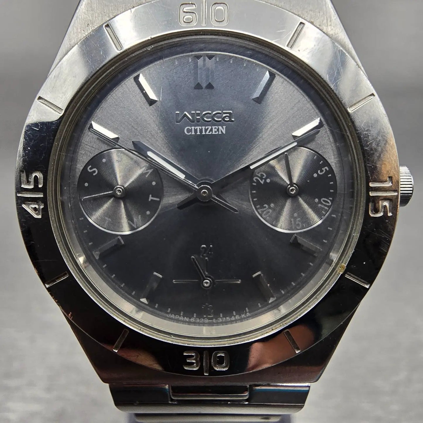Citizen Wicca Watch Women 30mm Silver Dial Silver Daydate 6329-L20107 New Batt1