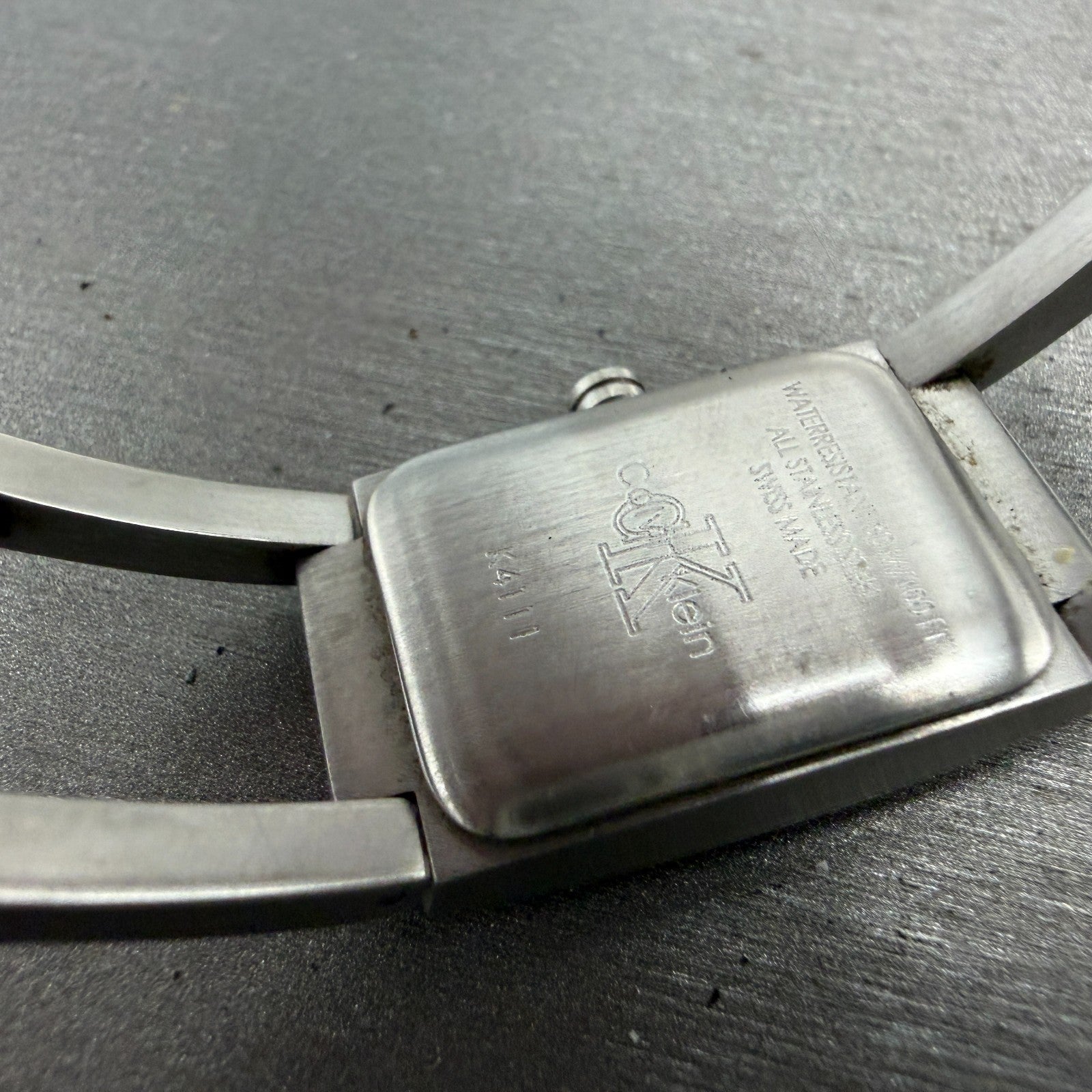 Calvin Klein Tank Watch Women 17mm White Dial Steel Rectangle K4111 New Battery9