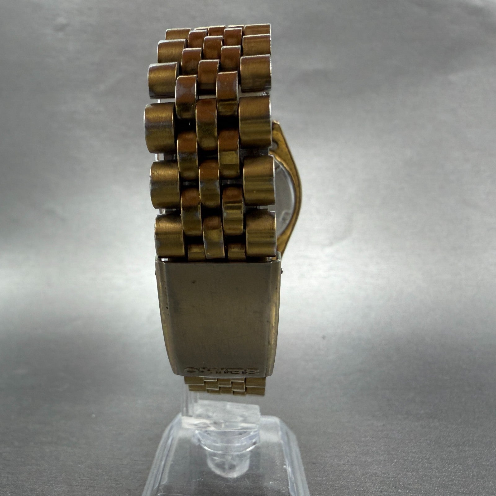 Seiko President Watch Men 36mm Black Dial Gold Tone Daydate 7n43-8119 PARTS VTG8
