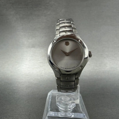 Movado Sports Edition Watch Women 25mm Silver Dial Stainless Steel New BatteryAB5