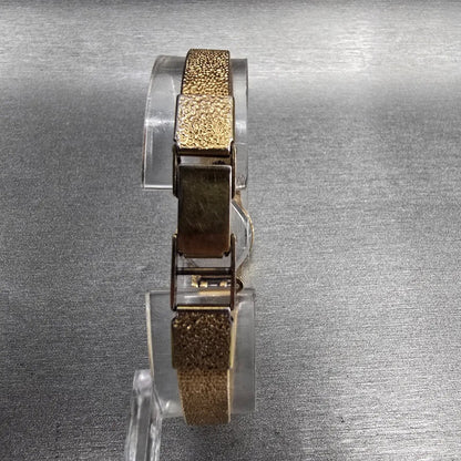 Seiko Watch Women 17mm Gold Dial Gold Tone Oval 1400-7379 New Battery Vintage JP7
