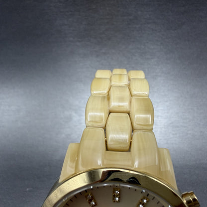 Michael Kors Chrono Watch Women 43mm MOP Dial Cream Date MK-5217 New Battery4