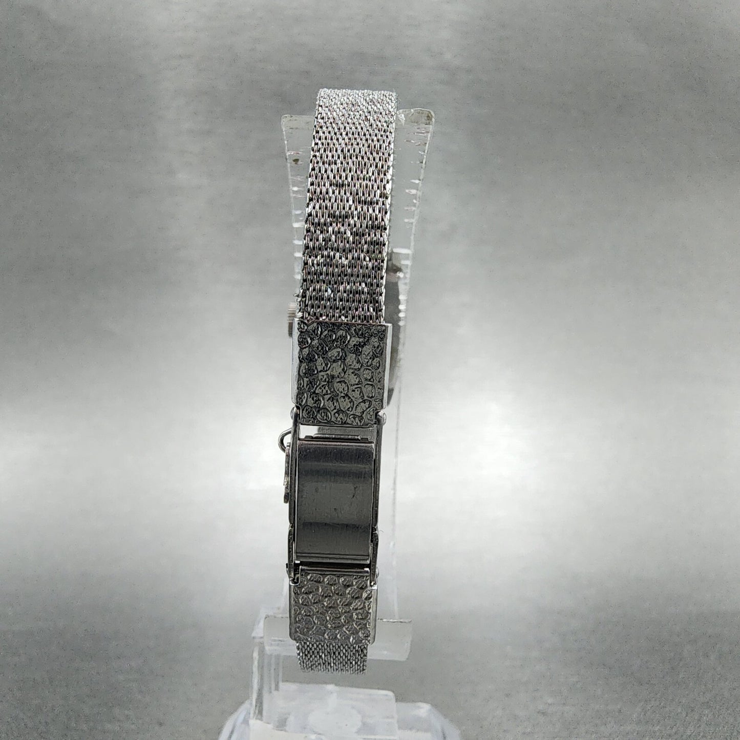 Seiko Watch Women 16mm Blue Dial Silver Tone Rectangle Manual Wind Runs 1130298