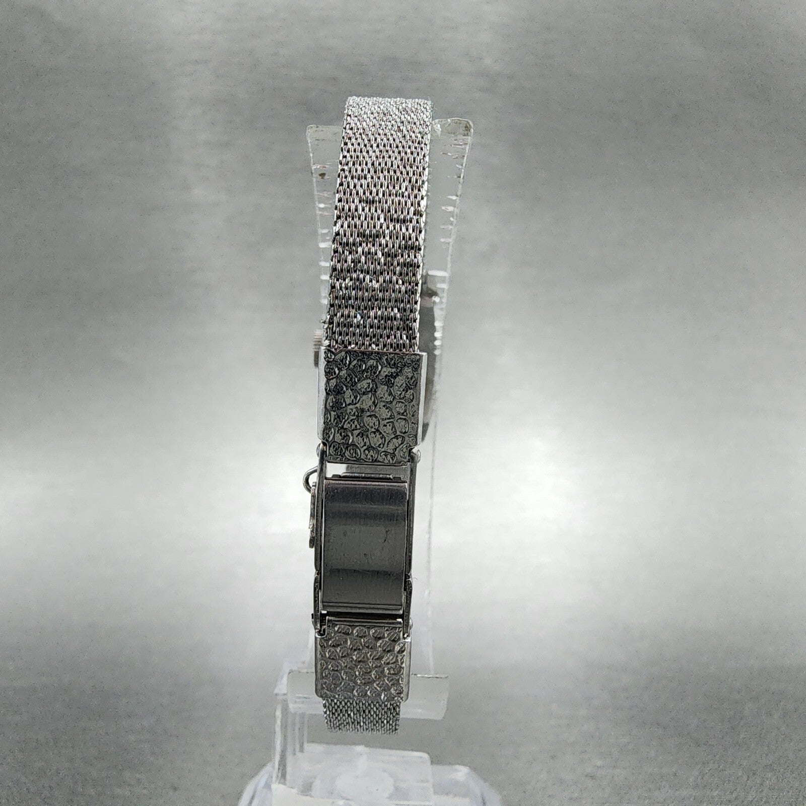 Seiko Watch Women 16mm Blue Dial Silver Tone Rectangle Manual Wind Runs 1130298