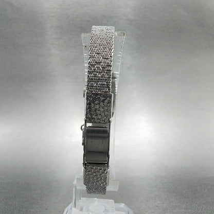 Seiko Watch Women 16mm Blue Dial Silver Tone Rectangle Manual Wind Runs 1130298