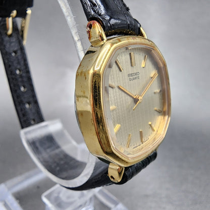 Seiko Watch Women 24mm Champagne Dial Gold Tone Octagon 14215240 New Battery3