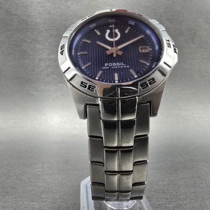 Fossil Colts Watch Men 40mm Blue Dial Silver Tone Date NFL-1086 New Battery5
