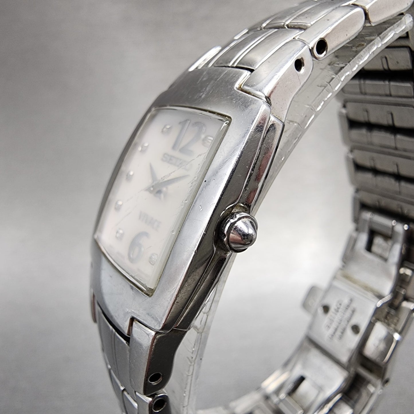 Seiko Vivace Tank Watch Women 22mm MOP Dial Silver Tone 1n000cn0 New Battery2