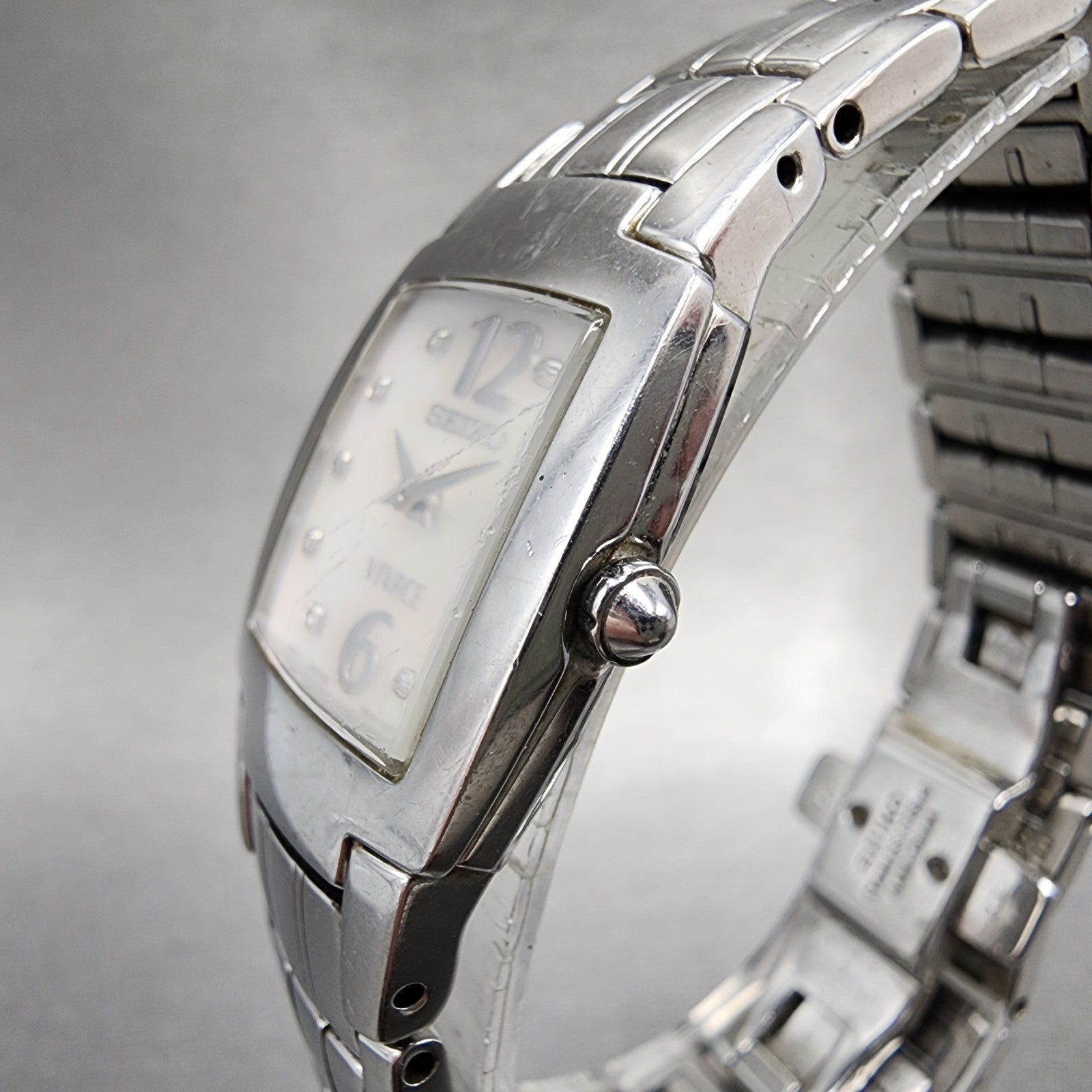 Seiko Vivace Tank Watch Women 22mm MOP Dial Silver Tone 1n000cn0 New Battery2