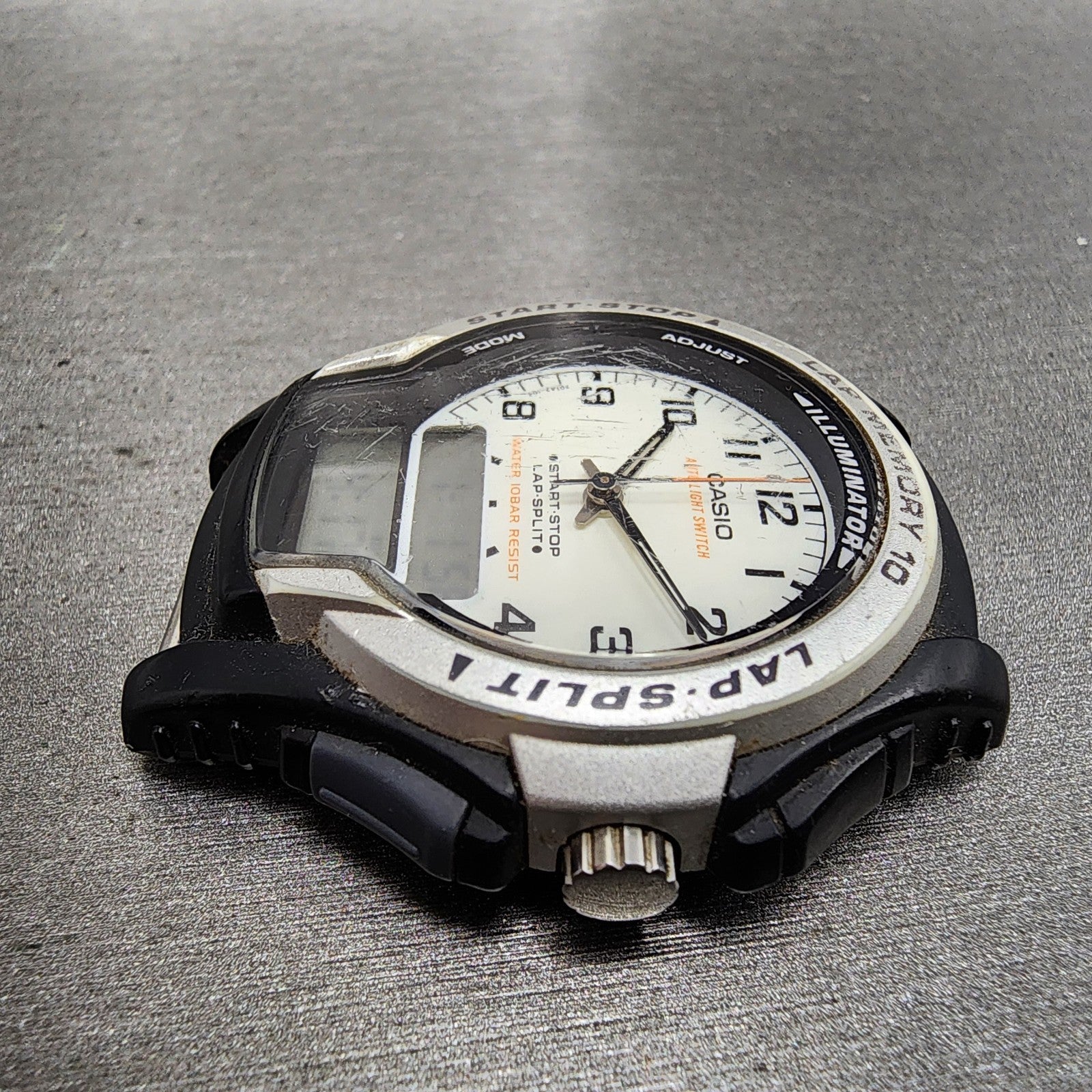 Casio Illuminator WS300 Watch Men 42mm White Dial Black Analog Digital New Batt4