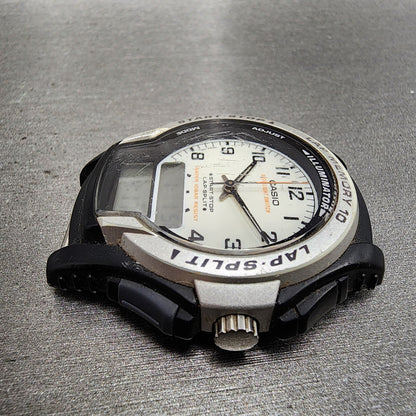 Casio Illuminator WS300 Watch Men 42mm White Dial Black Analog Digital New Batt4