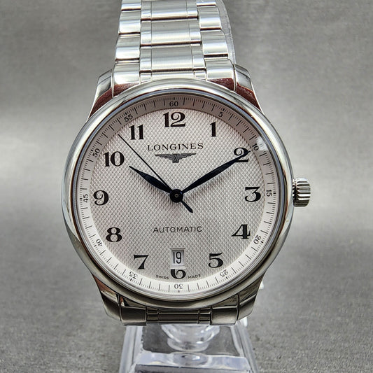 Longines Master Collection Automatic Watch Men 39mm White Dial Steel Date0