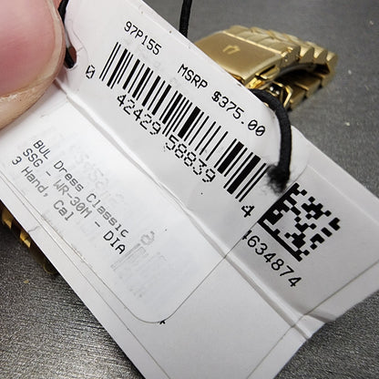 Bulova Watch Women 32mm Cream Dial Gold Tone Date Round 97P155 New Battery11